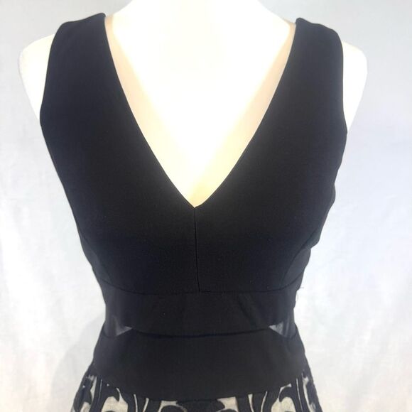 X by Xscape black and nude illusion cocktail dress size 6 - Picture 4 of 10